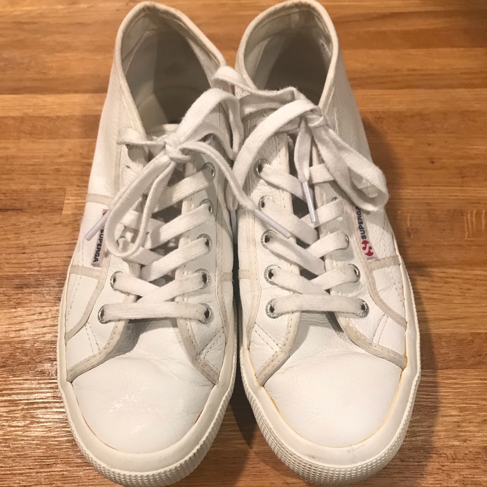 Superga Mid Rise Leather Sneakers